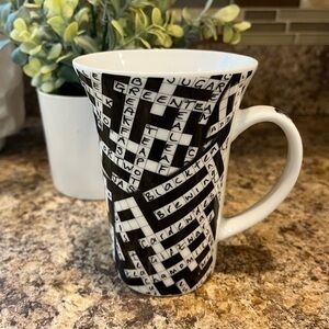 2008 Paul Cardew Black and White Crossword Mug Designed in England